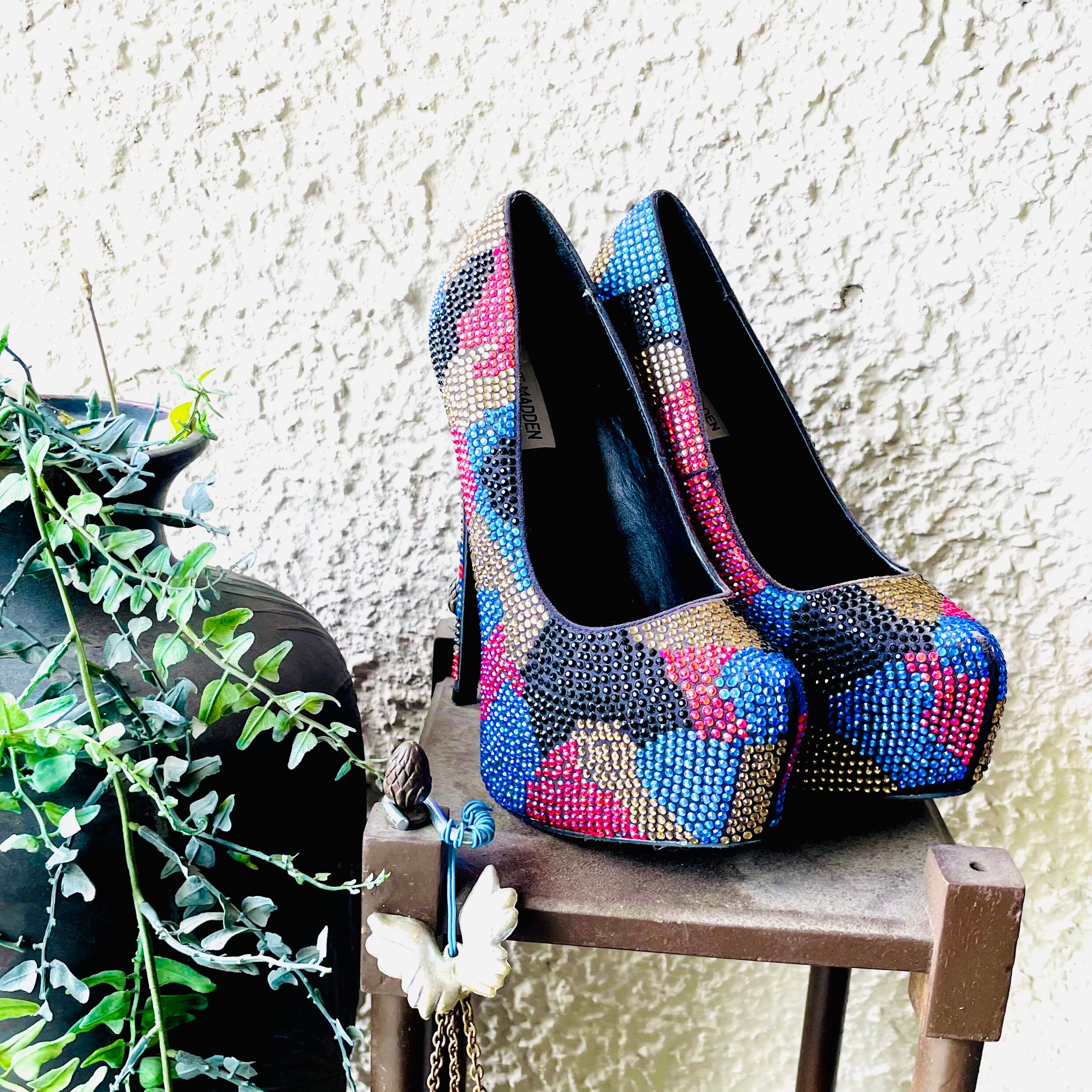Steve Madden Multicolor Rhinestone 