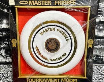 Vintage Wham-O Frisbee 1973 Disc Master Tournament Weißgoldscheibe in Box