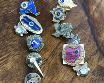 Vintage Lions Club International Gold Filled Pin Lot 1960’s-1970’s Collection