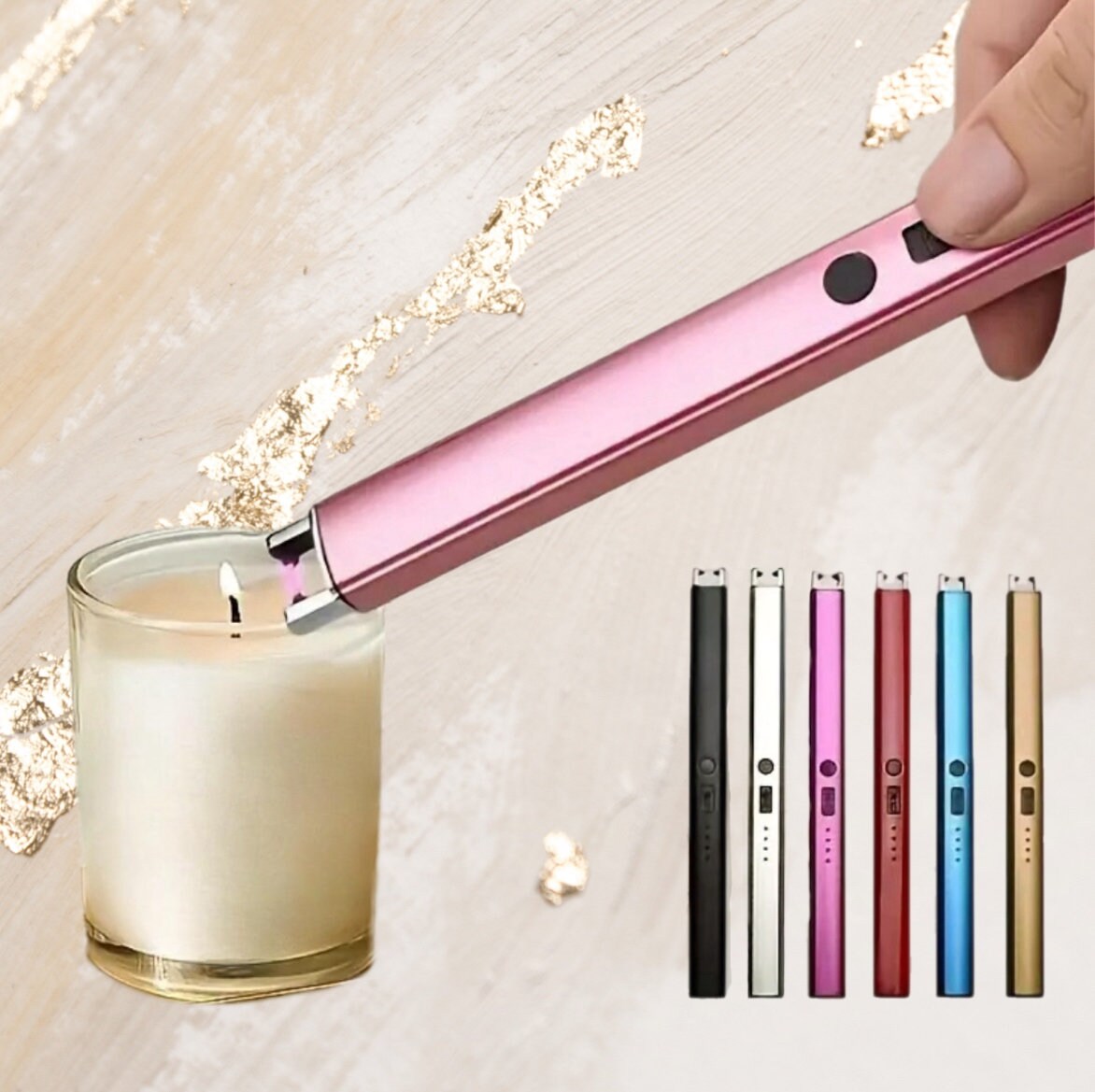 Accendino Elettrico USB Ricaricabile Antivento - Senza Fiamma, Con Arco Plasmatico (Oro Rosa) - Foto 9