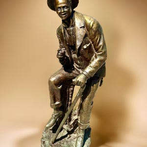 Vintage Bronze Künstler signiert Moreau Man Skulptur Dekorative Kunst Statue