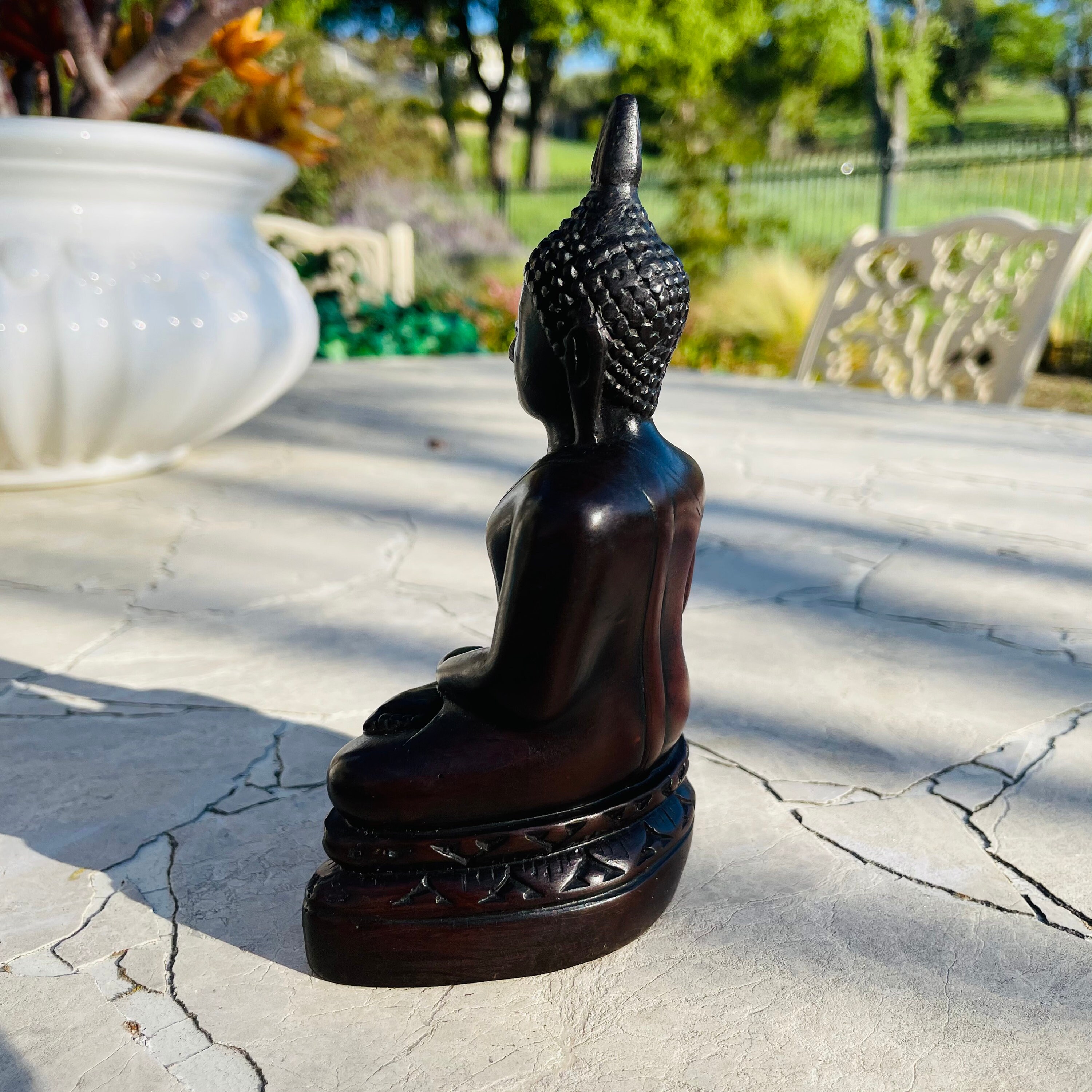 Vintage Wood Carved Thai Sitting Buddha Meditation Art Etsy