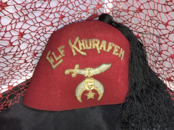 Vintage Elf Khurafeh Mason Shriners Fez 