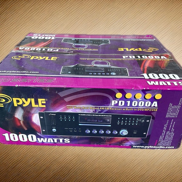 Pyle Home 4 Channel Pre Amplifier Receiver 1000 Watt  Home Theater-Stereo Audio/Video System, CD/DVD Player, Am/Fm Radio, Mp3/Usb PD1000A