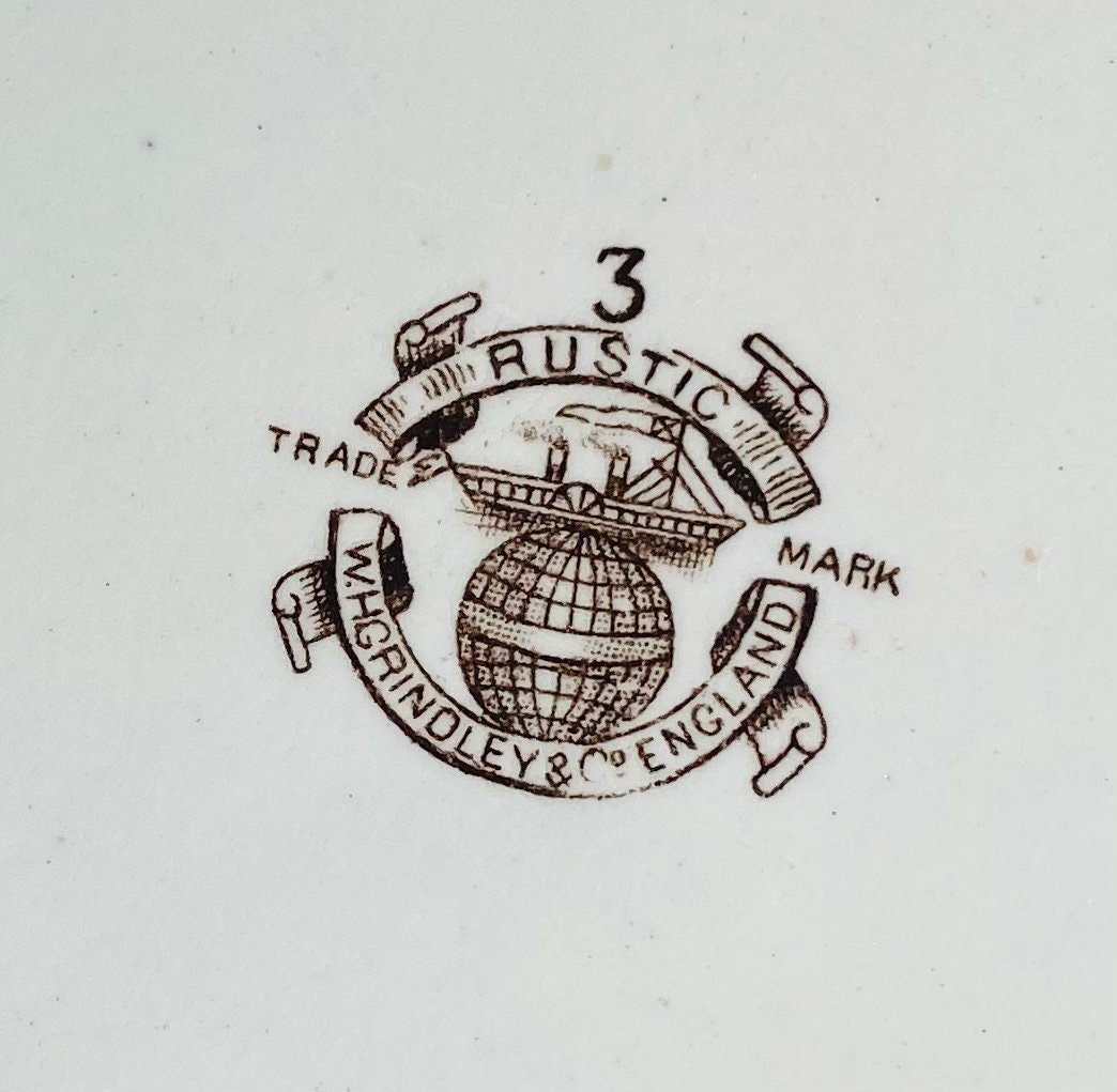 Antique White WH Grindley Co England Rustic Floral Casserole Etsy