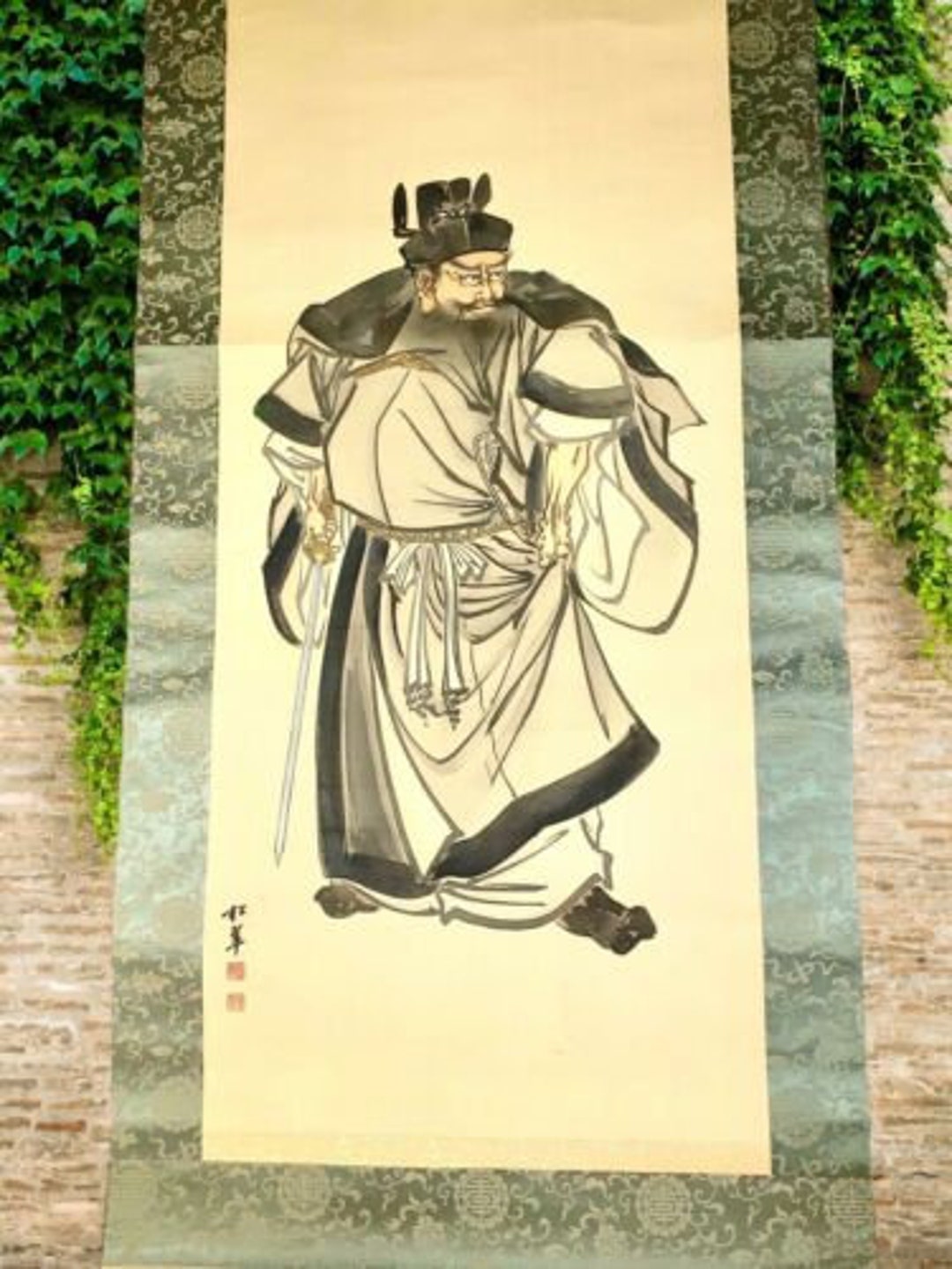 Original Signed Japanese Nihon Shoki Watercolor on Silk Etsy