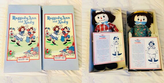 Vintage Applause Raggedy Ann & Raggedy Andy Anniversary Dolls Set