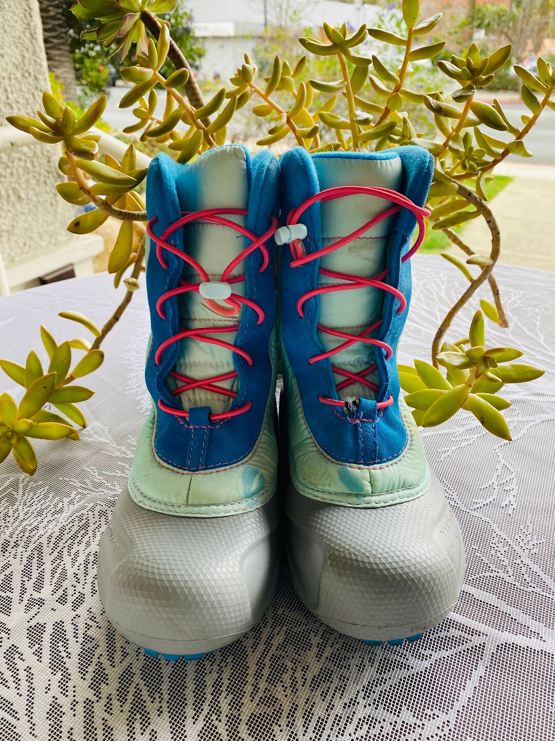Columbia Snow Hill Youth Kid Size 3 Snow Boots Blue Pink - Etsy