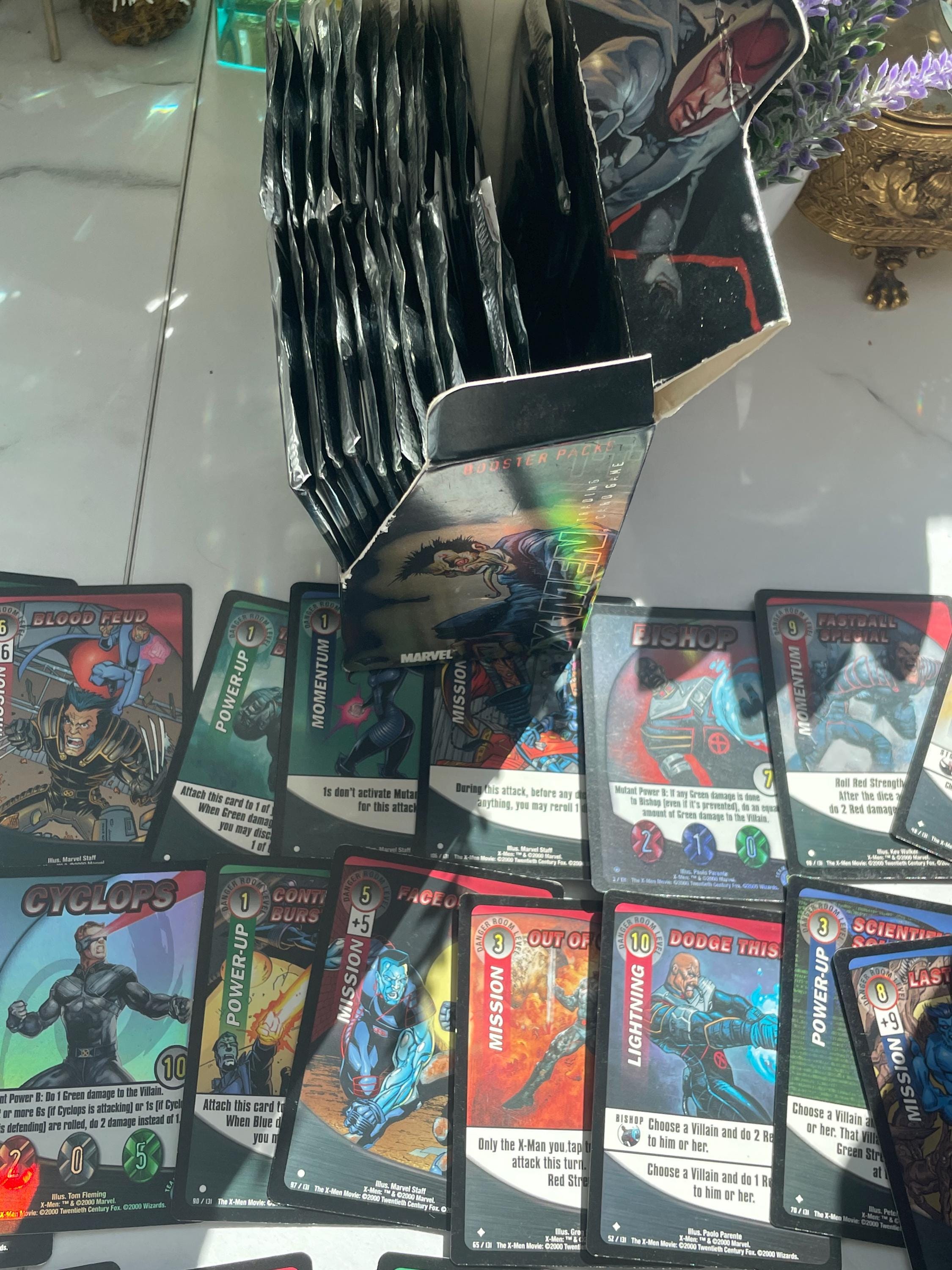 Marvel X-men Wizards 2000 TCG Booster Box 25 New Sealed Packs & 23