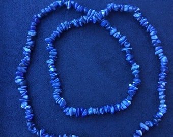 Blue Lapis Chip Stone Necklace