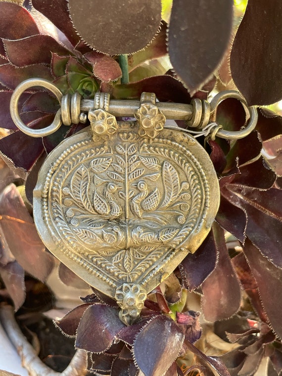 Antique Artisan Silver Tone Metal Rajasthan India… - image 2
