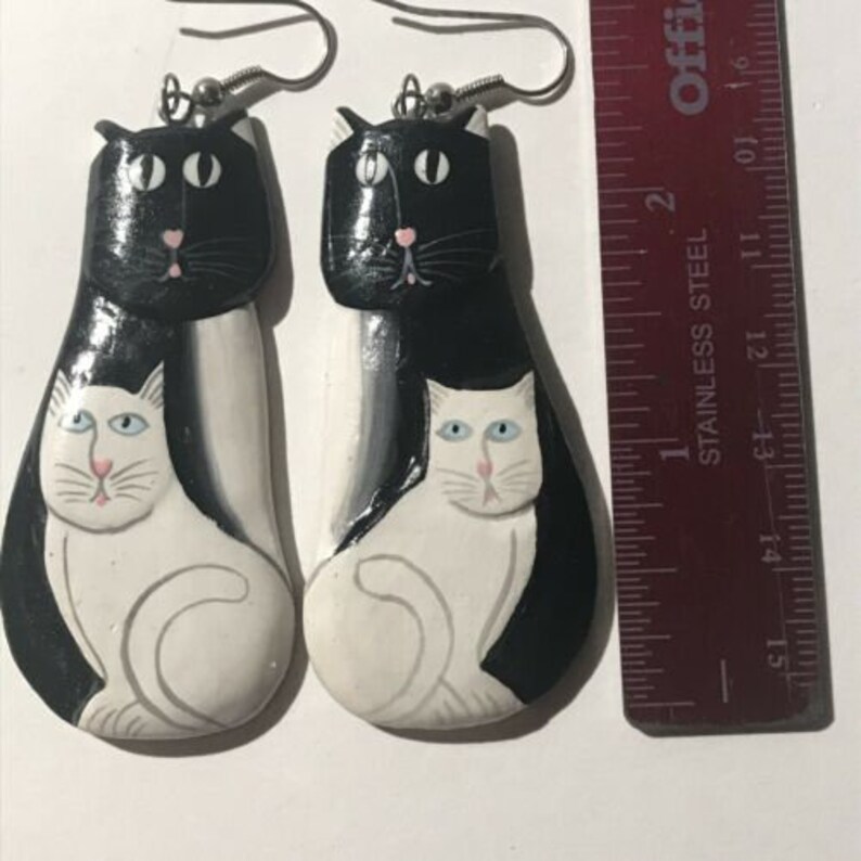 Vintage Cat Earrings Etsy