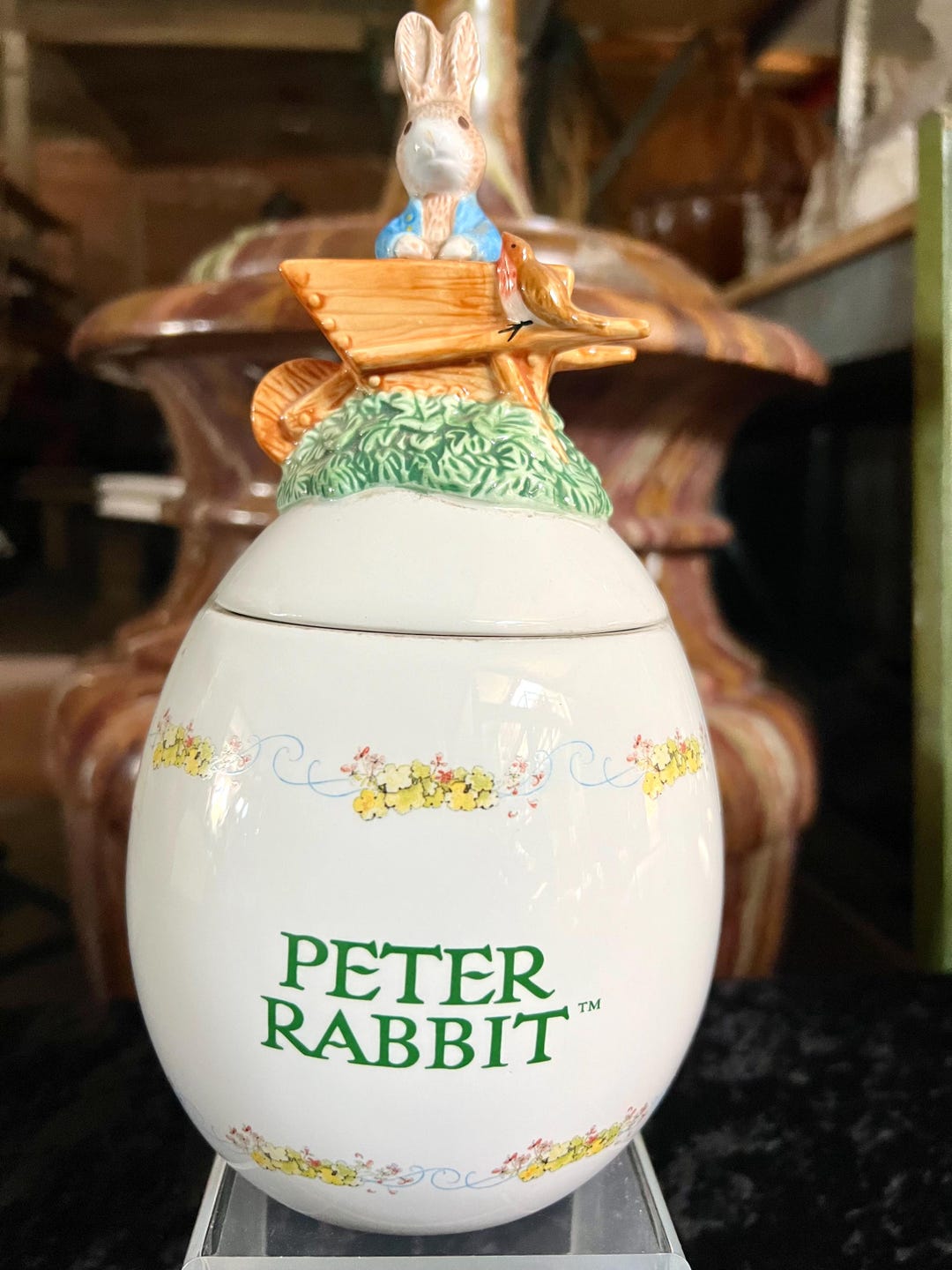 Beatrix Potter Peter Rabbit Easter Egg Cookie Jar Lid FW & Co 2003 ...