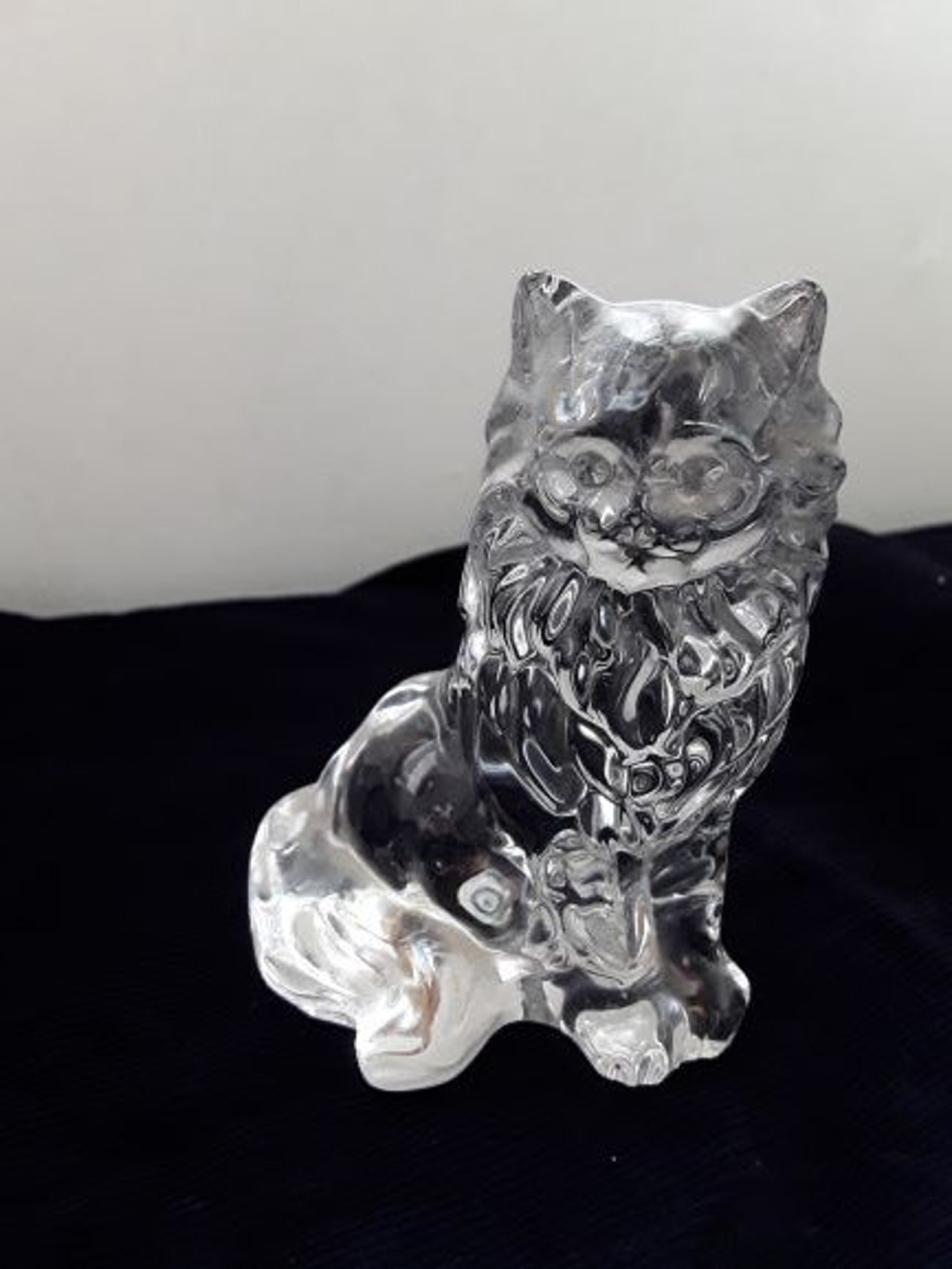 Collectible LENOX CRYSTAL Cat 1996 Full Lead 4 tall Etsy