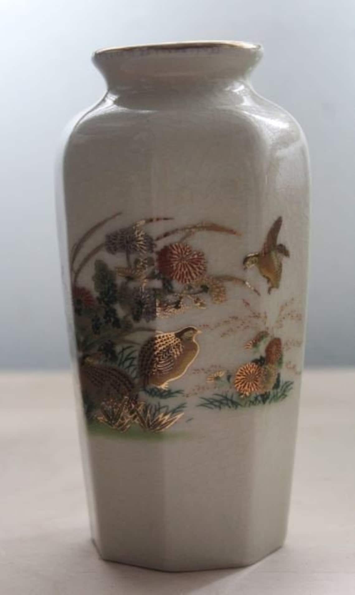 Collectible Otagiri Japan Vase Gilded and Handpainted Etsy