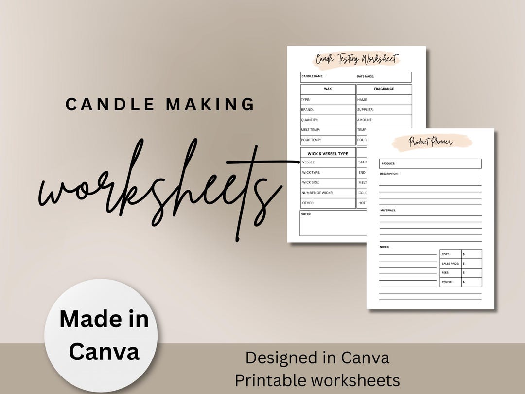 Candle Making Planner | Printable Candle Testing Worksheet (digital ...