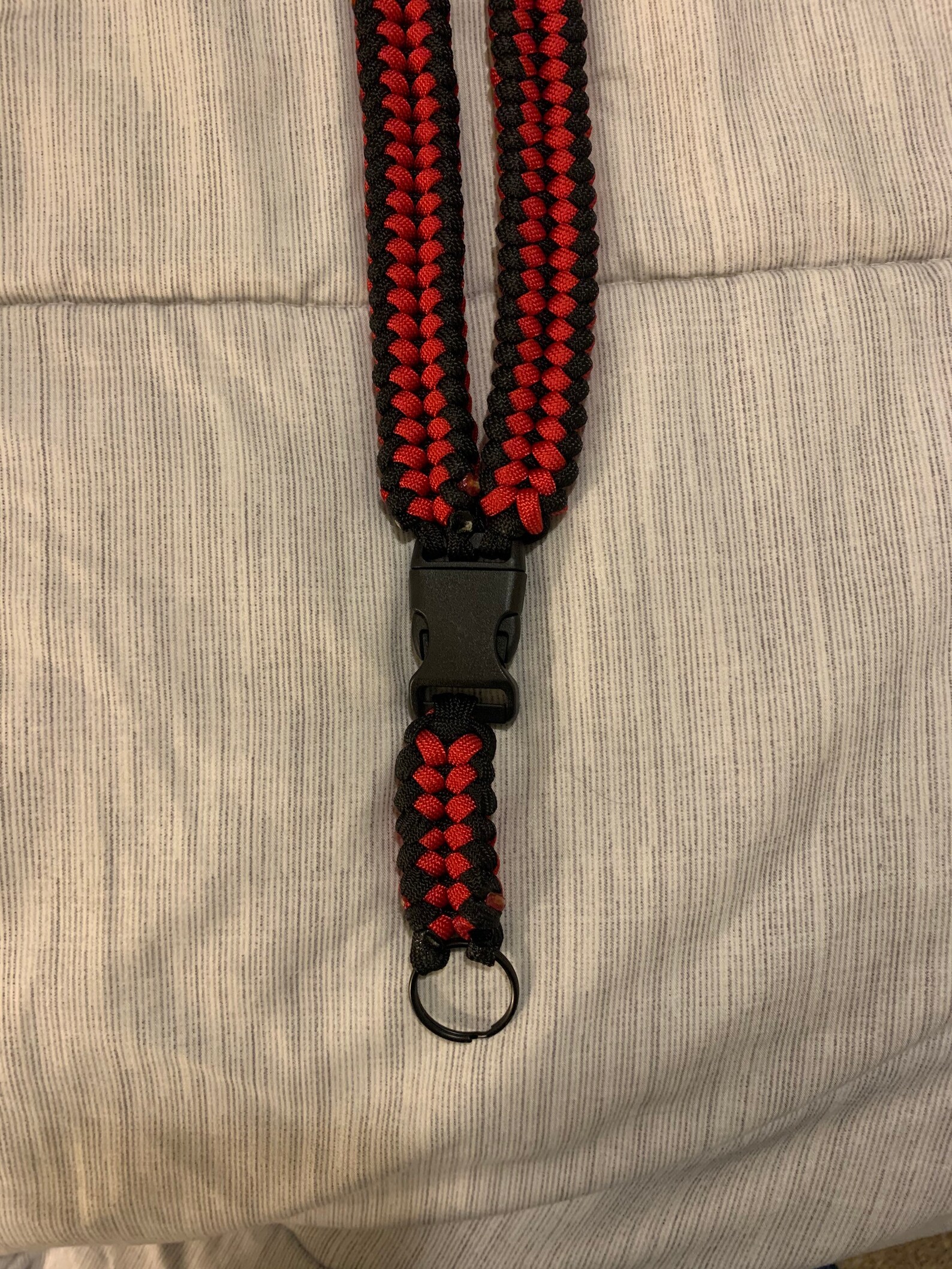 550 Paracord Neck Lanyard Black and Blue Etsy