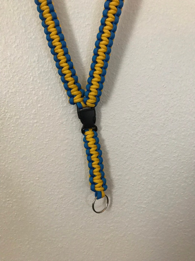 550 Paracord Neck Lanyard Yellow and Blue Etsy