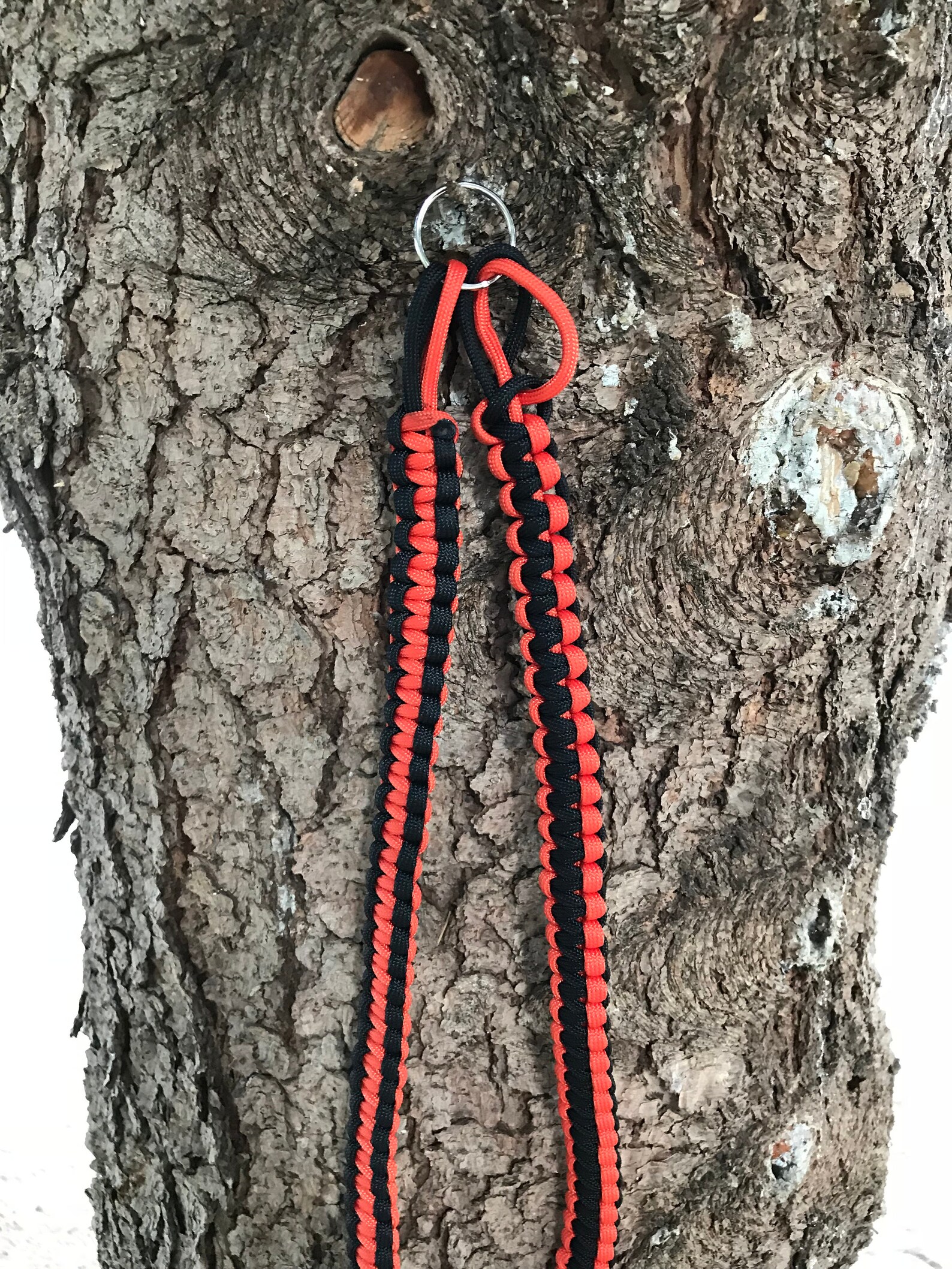 550 Paracord Neck Lanyard Black and Orange Etsy