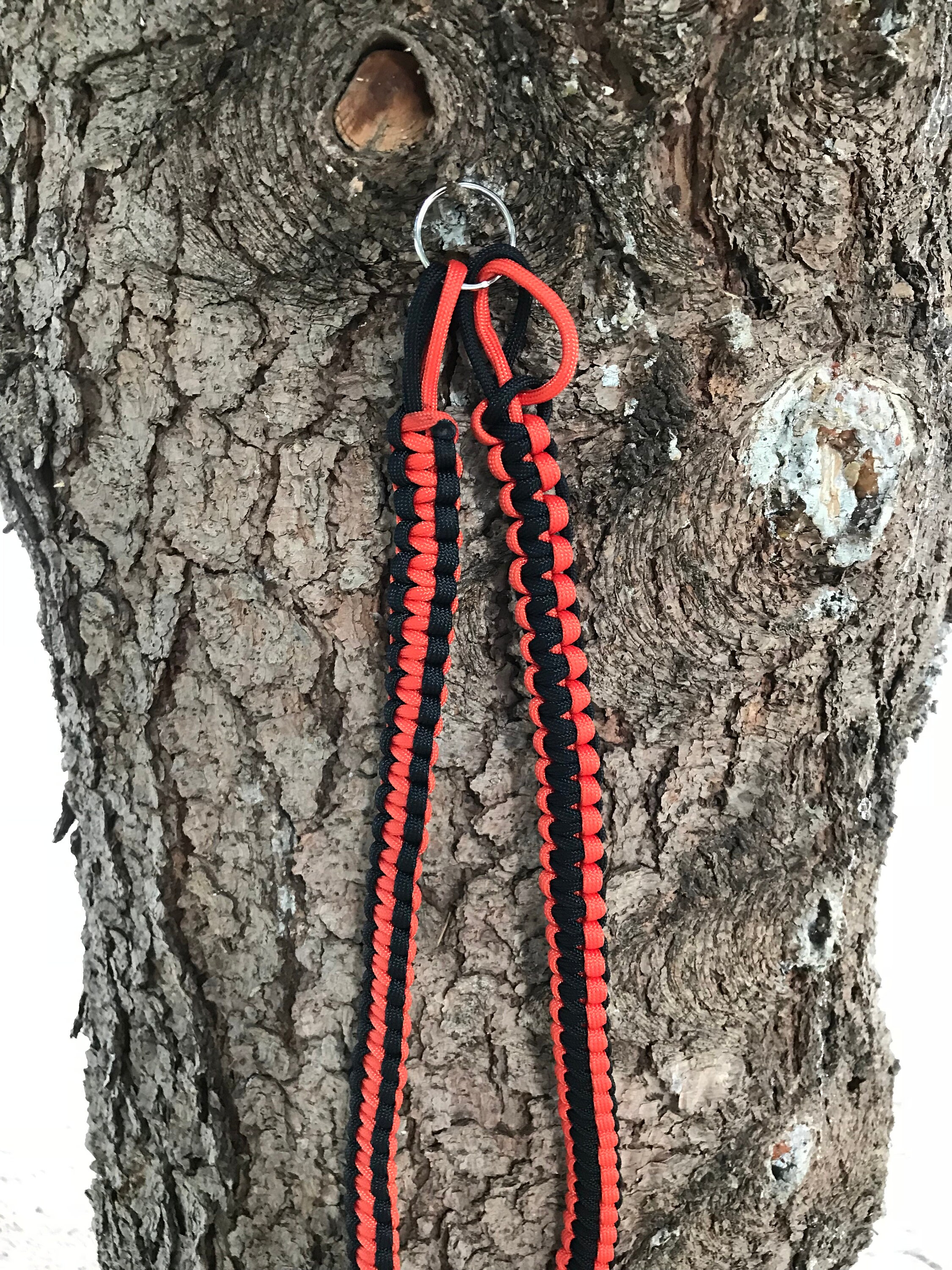550 Paracord Neck Lanyard Black and Orange Etsy
