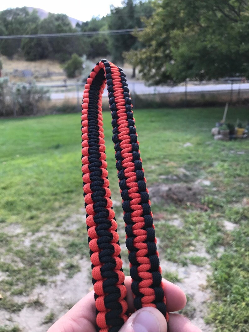 550 Paracord Neck Lanyard Black and Orange Etsy