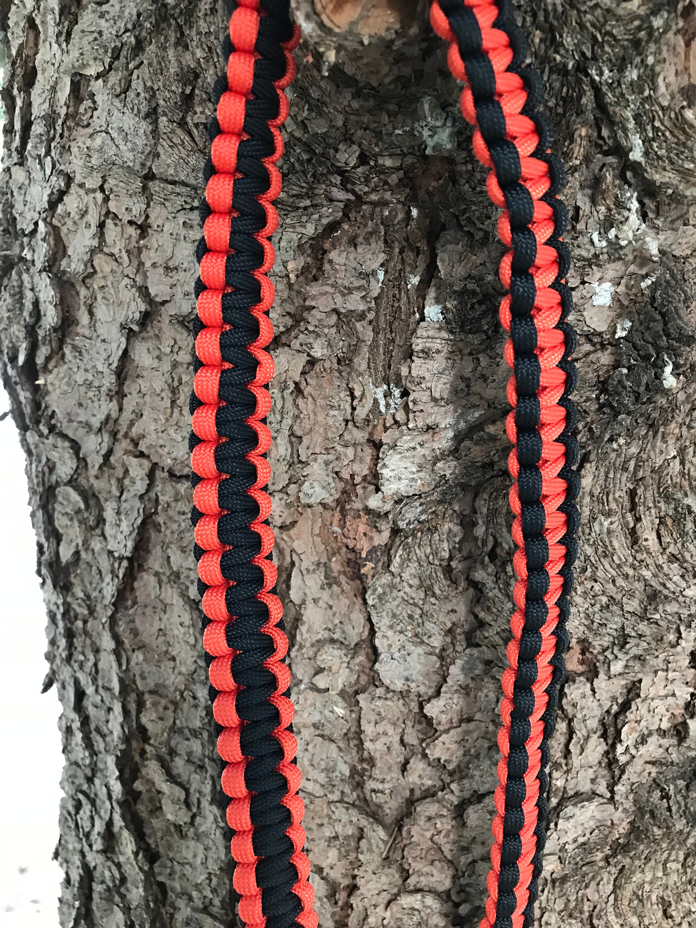 550 Paracord Neck Lanyard Black and Orange Etsy