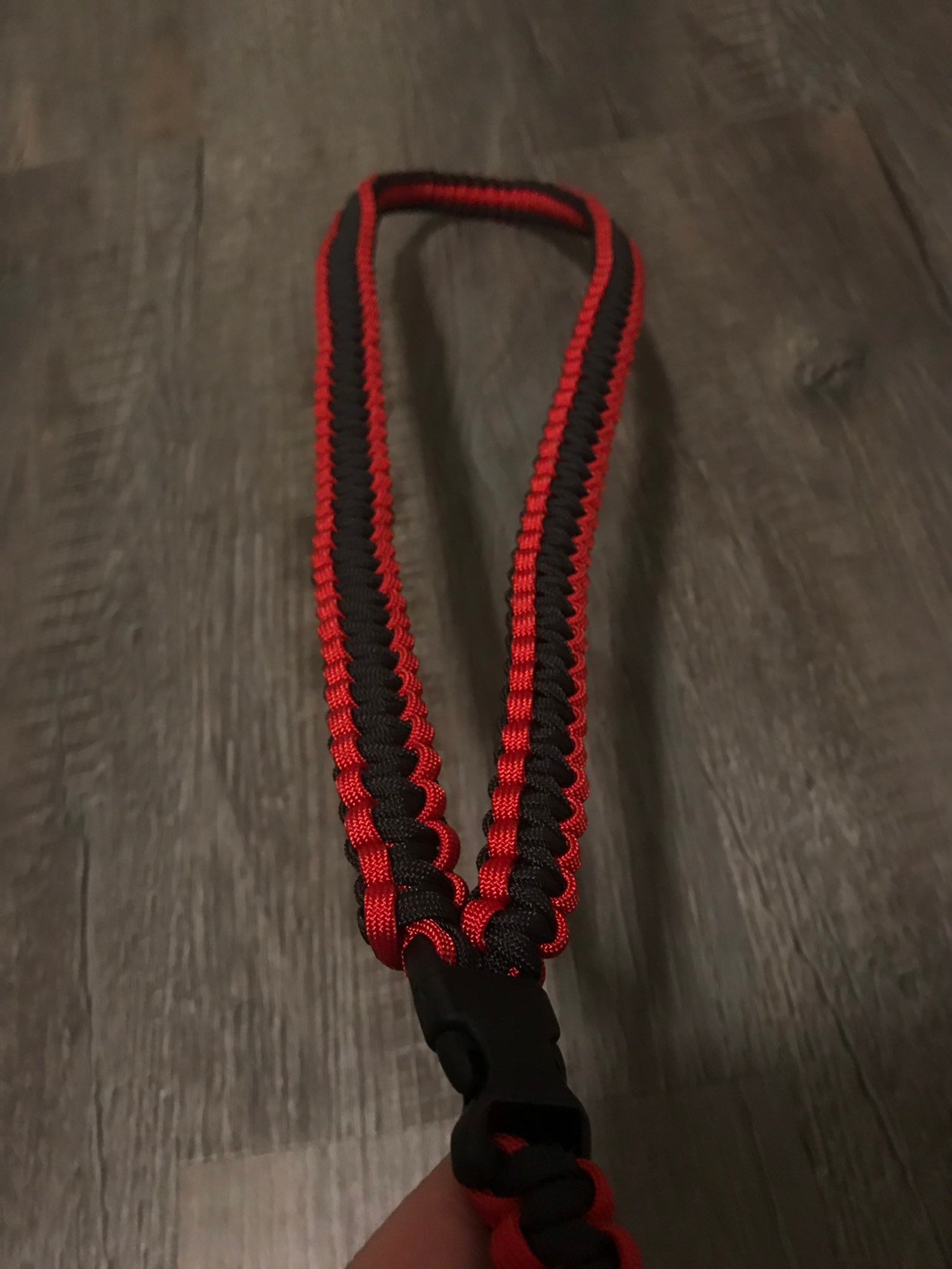 550 Paracord Neck Lanyard Red and Black Etsy