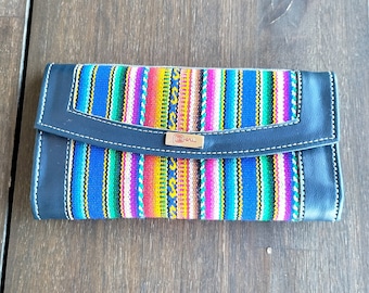 Purse Made from Peruvian Manta and Faux Leather | Colourful Purse