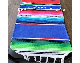 Mexican Colourful Serape Table Runner: Mexican Scarf, Shawl, Throw