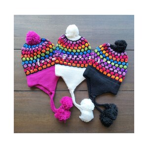 Alpaca Wool Hat | Peruvian Hat | Hat with Pom Poms | Chullo from Peru