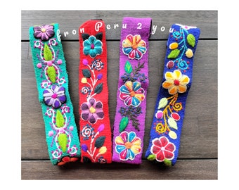 Set of 3 Peruvian Headbands With Hand Embroidery and  display picture 1