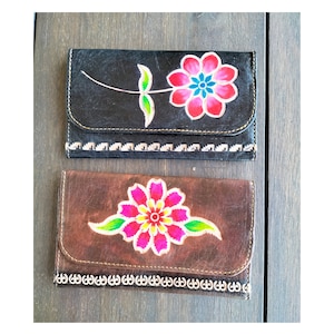 Cartera 100% de cuero hecha a mano en Perú
