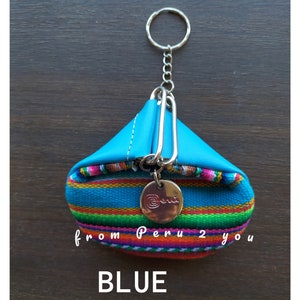 Coin Purse | Coin Holder Key Ring | Made From Peruvian Manta and Faux ...
