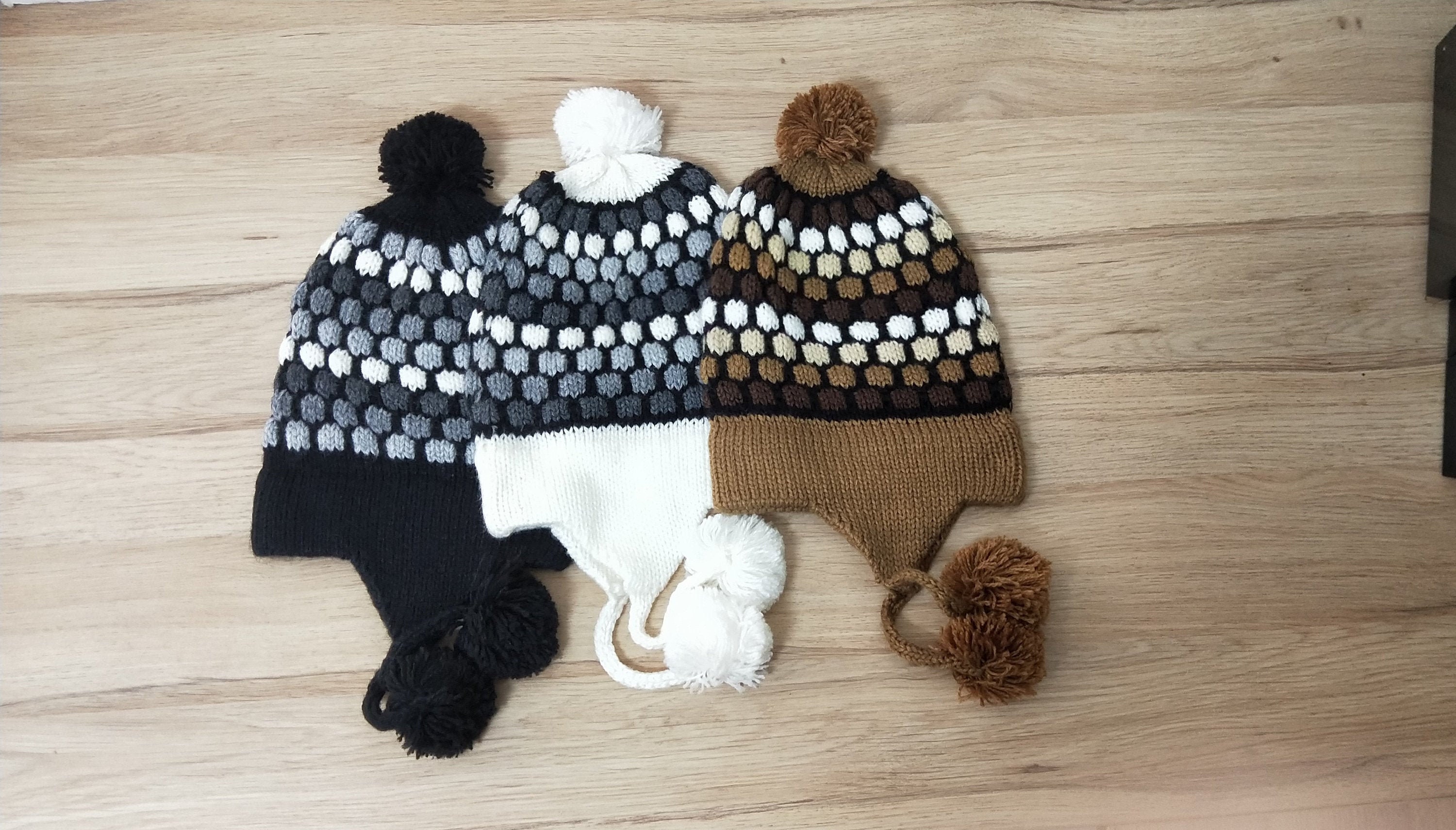 Puzzled Stuffed Animal Plush Soft Warm Fleece One Size Peruvian Hat 
