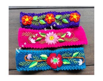 Hand Woven Headband Set Multicolored Flowers Peruvian Crafts Hand Woven Headband Set Multicolored Flowers Peruvian Crafts  main image 2