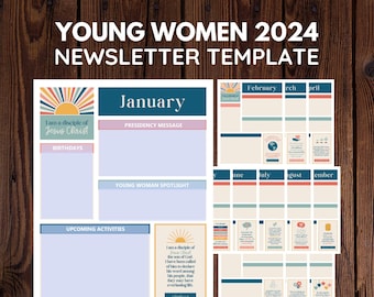 2024 Young Women Newsletter Template Kit | 3 Nephi 5:13 I am a Disciple of Jesus Christ | Digital Download
