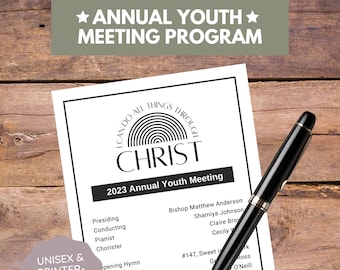 2023 I Can Do All Things Through Christ Annual Youth Meeting Programs | Unisex Design | Editable Digital Download