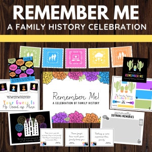 LDS Family History Celebration Activity | Remember Me | Primary, Young Women, Youth, Relief Society Digital Download