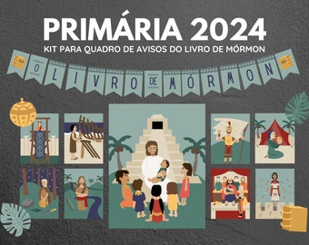 Kit de tableau d'affichage principal 2024 LDS Portugais | Kit pour quadro de avisos de Primária do Livro de Mórmon Português | Téléchargement numérique