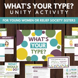 What&#39;s Your Type? | LDS Young Women or Relief Society Unity Friendship Activity | Instant Digital Download