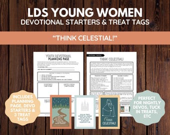 LDS Youth Devotional Starters and Treat Tag Kit | Think Celestial! | Digital Download