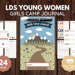 Giornale del campo estivo delle ragazze LDS / Download digitale / Colore o bianco e nero