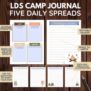 LDS Young Women or Girls Camp Journal Digital Download - Etsy