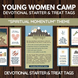 LDS Girls Camp Treat Tags Pillow Treats Devotional Starters | The Power of Spiritual Momentum | Digital Download
