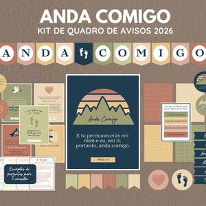 2026 Tema dos Jovens Anda Comigo Kit de Quadro de Avisos | LDS Young Women bulletin board kit in Portuguese | Download Digital