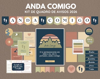 2026 Tema dos Jovens Anda Comigo Kit de Quadro de Avisos | LDS Young Women bulletin board kit in Portuguese | Download Digital
