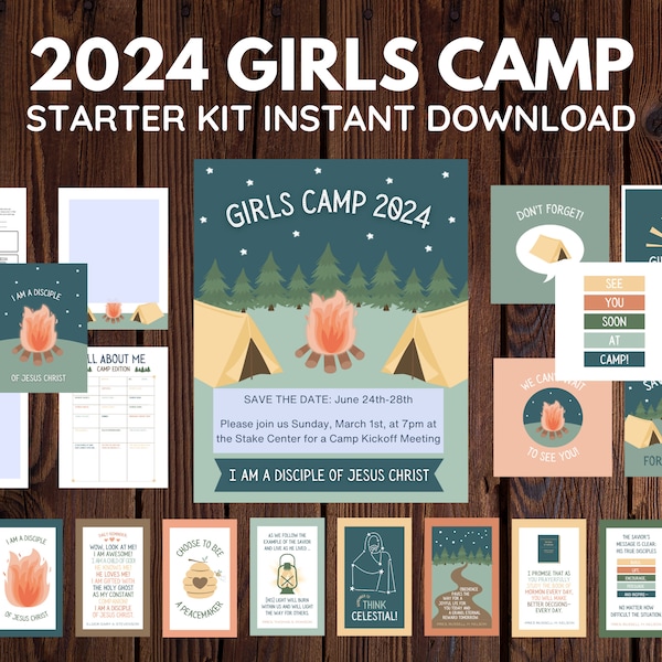 2024 3 Néphi 5:13 LDS YW Girls Camp Starter Kit | Je suis un disciple de Jésus-Christ | Etiquettes pour dévotions, posters et friandises | Téléchargement numérique