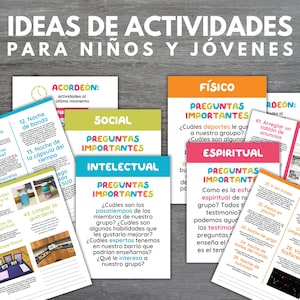 Niños y Jóvenes SUD / Más que 52 Ideas de Actividades PDF: Ideas al último momento/actividades muy fáciles/preguntas