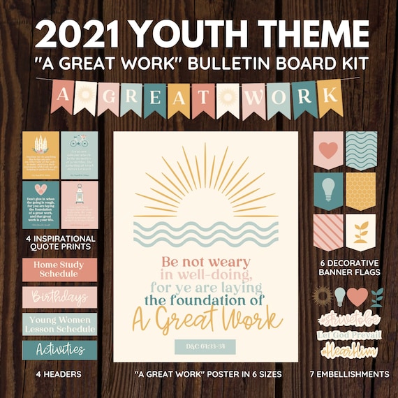 2021 LDS YW and Youth Theme Bulletin Board Kit A Great Work Etsy