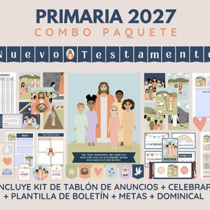 Primaria SUD 2027 Combo Paquete | Tablón de Anuncios, Kit de Celebrar, Plantilla Boletín, Metas y Dominical | LDS Primary Spanish Bundle